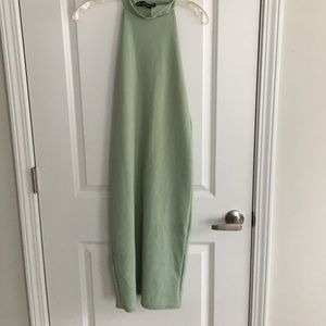 Light green back out strap dress